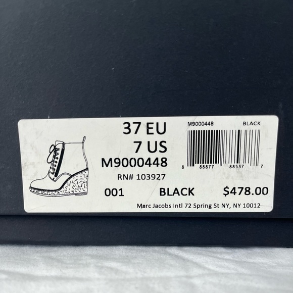 ♥️ Marc By Marc Jacobs blk wedge zip booties size 7 - Picture 11 of 11